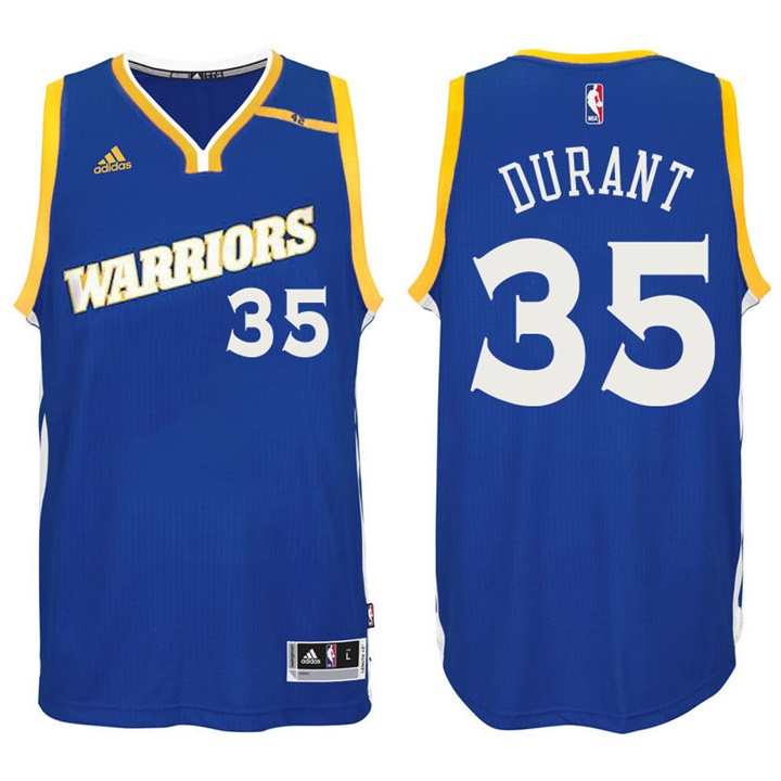 2016-17 Season Kevin Durant Golden State Warriors #35 New Swingman Crossover Alternate Blue Jersey
