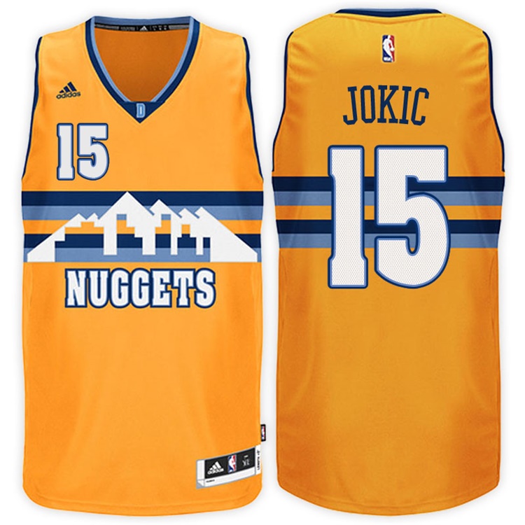 2016-17 Season Nikola Jokic Denver Nuggets #15 New Swingman Alternate Gold Jersey