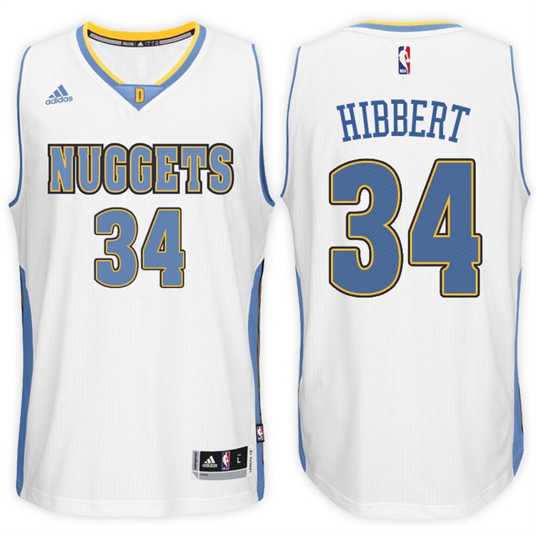 2016-17 Season Roy Hibbert Denver Nuggets #34 New Swingman Home White Jersey 2016-17 Season Roy Hibbert Denver Nuggets #34 New Swingman Home White Jersey
