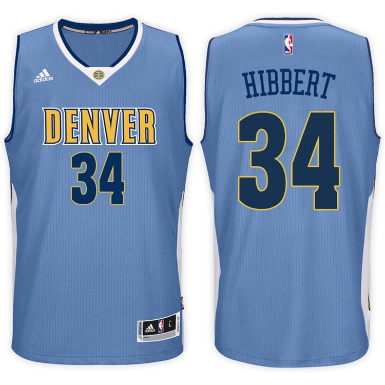 2016-17 Season Roy Hibbert Denver Nuggets #34 New Swingman Road Light Blue Jersey 2016-17 Season Roy Hibbert Denver Nuggets #34 New Swingman Road Light Blue Jersey