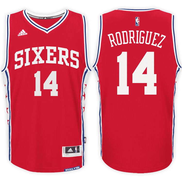 2016-17 Season Sergio Rodriguez Philadelphia 76ers #14 New Swingman Alternate Red Jersey 2016-17 Season Sergio Rodriguez Philadelphia 76ers #14 New Swingman Alternate Red Jersey