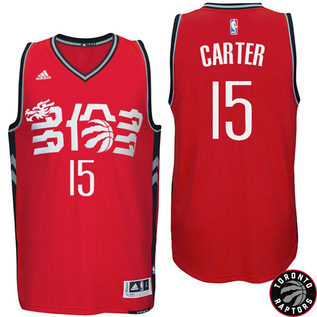 2016-17 Season Vince Carter Toronto Raptors #15 Chinese New Year Alternate Red Jersey