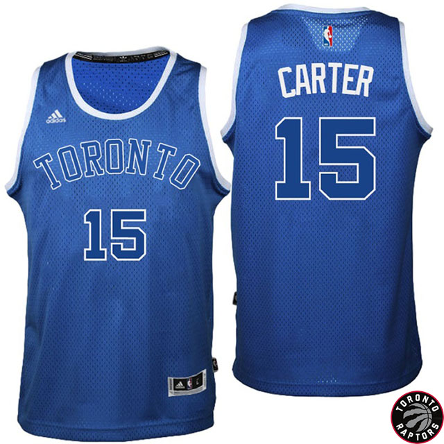 2016-17 Season Vince Carter Toronto Raptors #15 Huskies New Alternate Blue Jersey