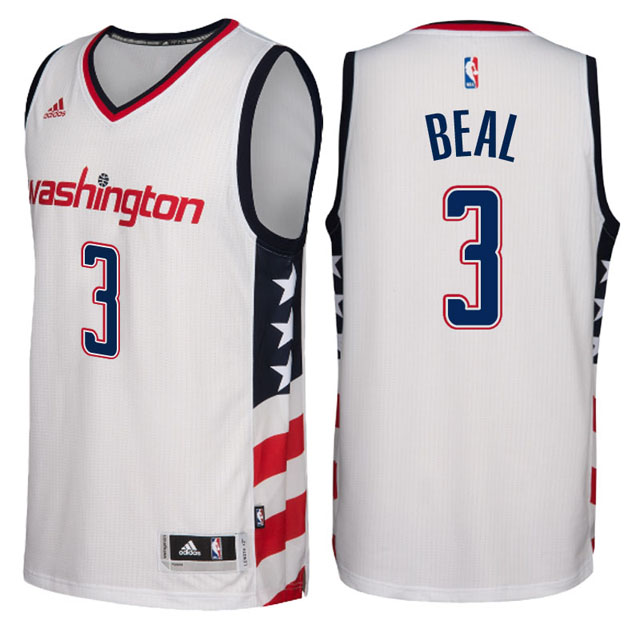 2016-17 Season Washington Wizards #3 Star & Stripes White Alternate New Swingman Jersey-Bradley Beal