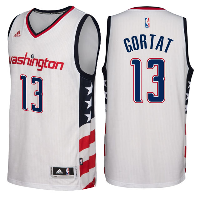 2016-17 Season Washington Wizards #13 Star & Stripes White Alternate New Swingman Jersey-Marcin Gortat