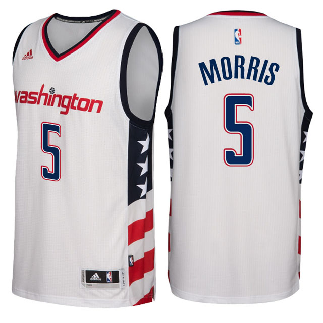 2016-17 Season Washington Wizards #5 Star & Stripes White Alternate New Swingman Jersey-Markieff Morris 2016-17 Season Washington Wizards #5 Star & Stripes White Alternate New Swingman Jersey-Markieff Morris