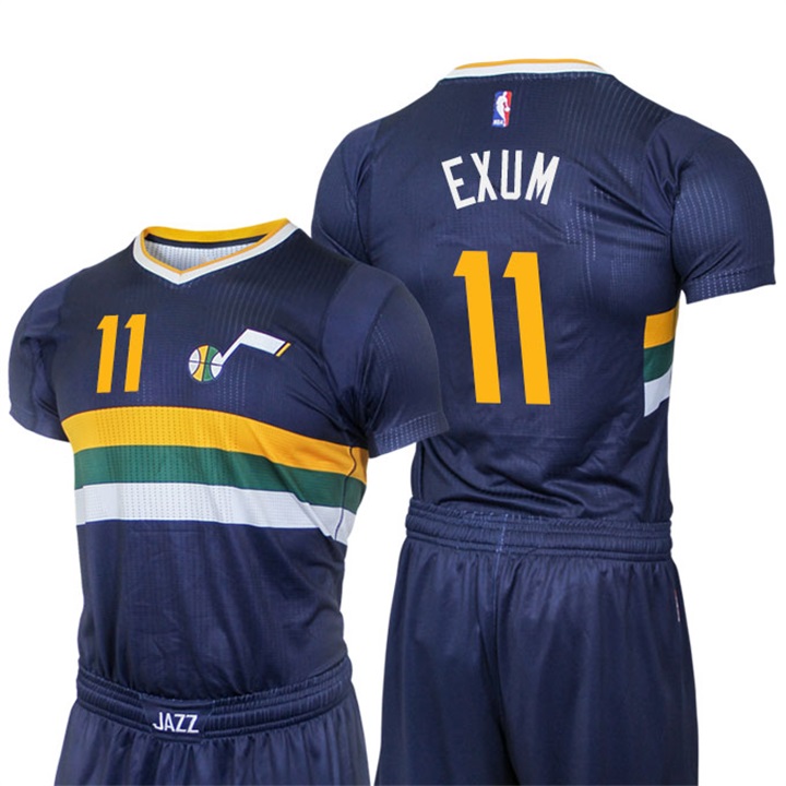 Dante Exum Utah Jazz #11 2016 Pride Uniform New Swingman Blue Short Sleeves Jersey Dante Exum Utah Jazz #11 2016 Pride Uniform New Swingman Blue Short Sleeves Jersey