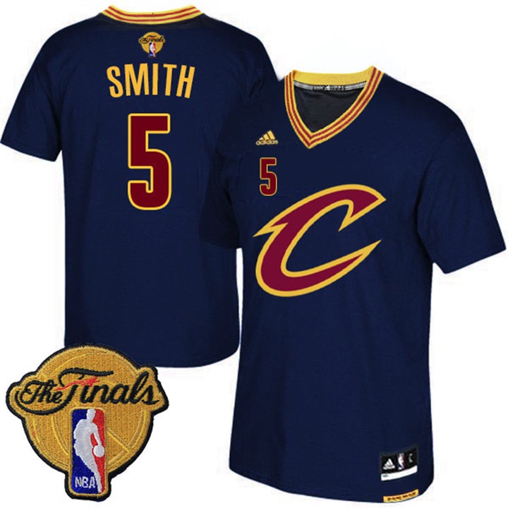 JR Smith Cleveland Cavaliers #5 2016 NBA Finals Black Short Sleeve Jersey