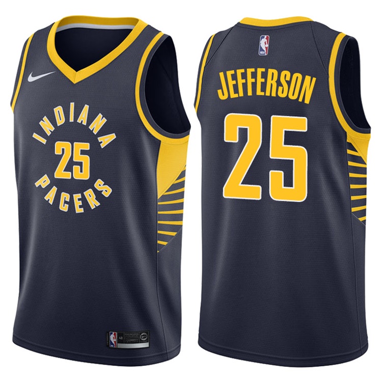 2017-18 Season Al Jefferson Indiana Pacers #25 Icon Navy Swingman Jersey