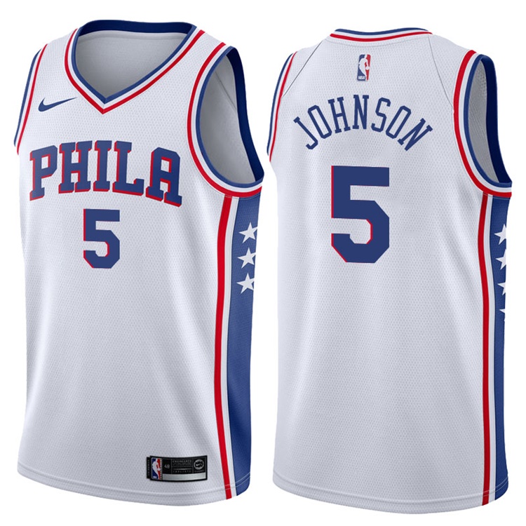 2017-18 Season Amir Johnson Philadelphia 76ers #5 Association White Jersey