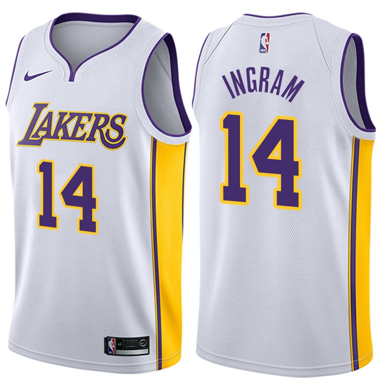 2017-18 Season Brandon Ingram Los Angeles Lakers #14 Association White Jersey 2017-18 Season Brandon Ingram Los Angeles Lakers #14 Association White Jersey