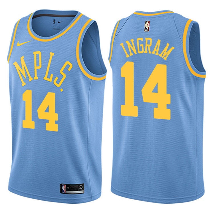 2017-18 Brandon Ingram Los Angeles Lakers #14 Blue Hardwood Classic Edition Swingman Jersey 2017-18 Brandon Ingram Los Angeles Lakers #14 Blue Hardwood Classic Edition Swingman Jersey
