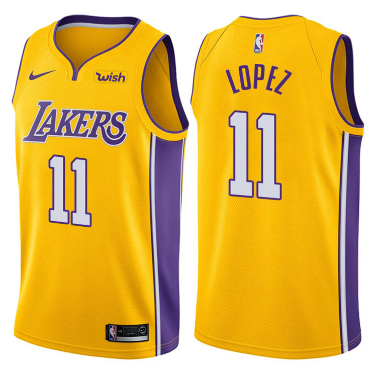 2017-18 Season Brook Lopez Los Angeles Lakers #11 Icon Gold Jersey