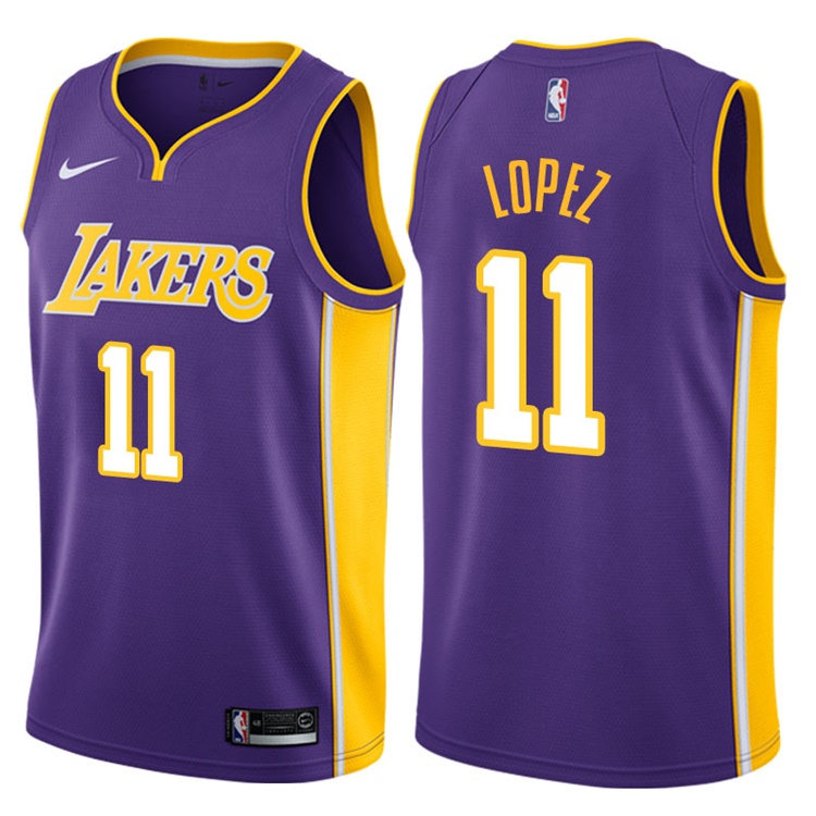 2017-18 Season Brook Lopez Los Angeles Lakers #11 Statement Purple Jersey