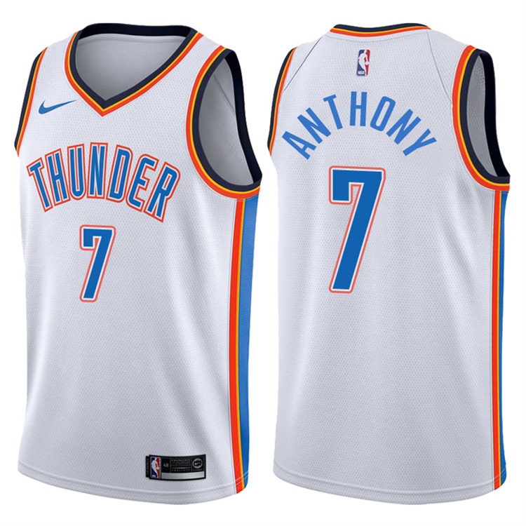 2017-18 Season Carmelo Anthony Oklahoma City Thunder #7 Association White Jersey 2017-18 Season Carmelo Anthony Oklahoma City Thunder #7 Association White Jersey