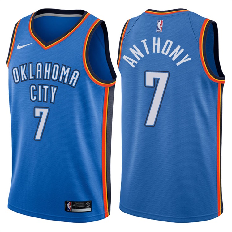 2017-18 Season Carmelo Anthony Oklahoma City Thunder #7 Icon Royal Jersey