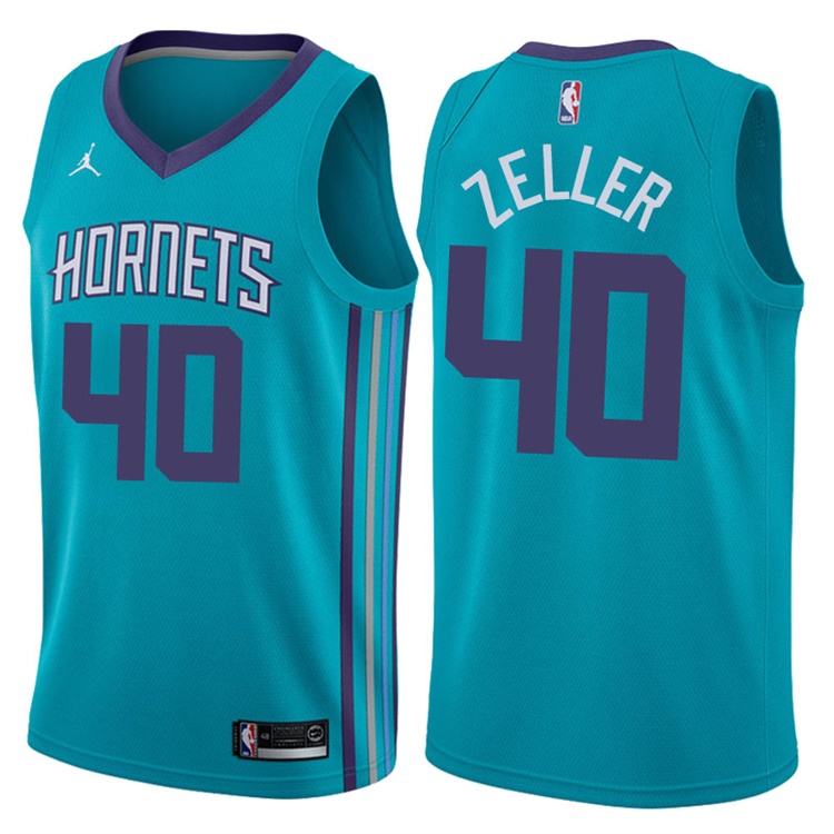 2017-18 Season Cody Zeller Charlotte Hornets #40 Icon Teal Swingman Jersey