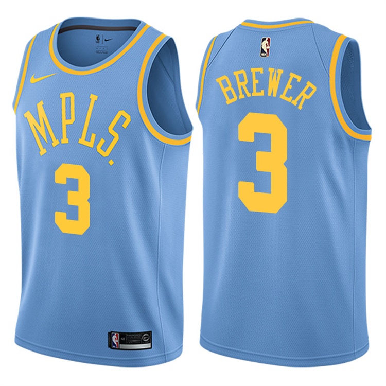 2017-18 Corey Brewer Los Angeles Lakers #3 Blue Hardwood Classic Edition Swingman Jersey 2017-18 Corey Brewer Los Angeles Lakers #3 Blue Hardwood Classic Edition Swingman Jersey