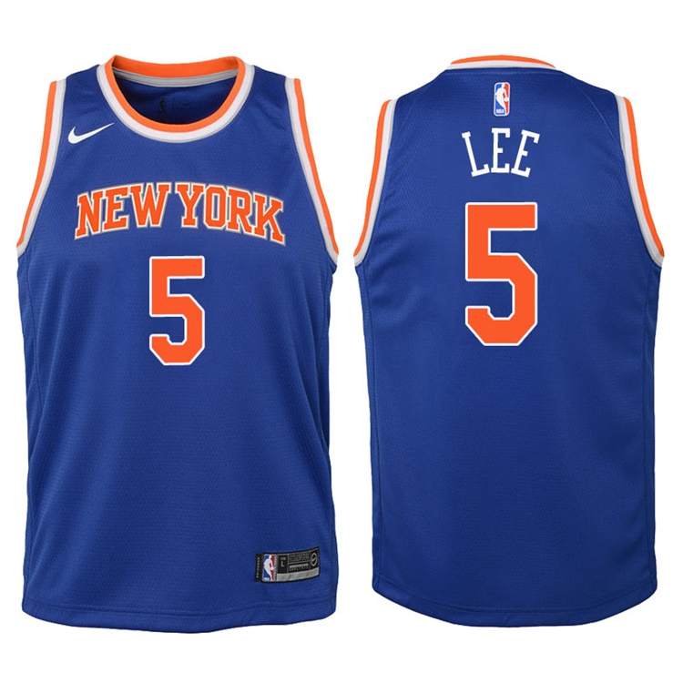 Youth 2017-18 Season Courtney Lee New York Knicks #5 Icon Blue Swingman Jersey