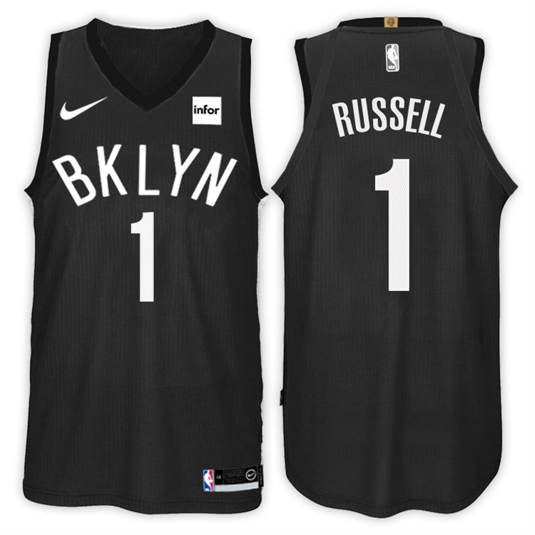 2017-18 Season D'Angelo Russell Brooklyn Nets #1 Statement Black Swingman Jersey
