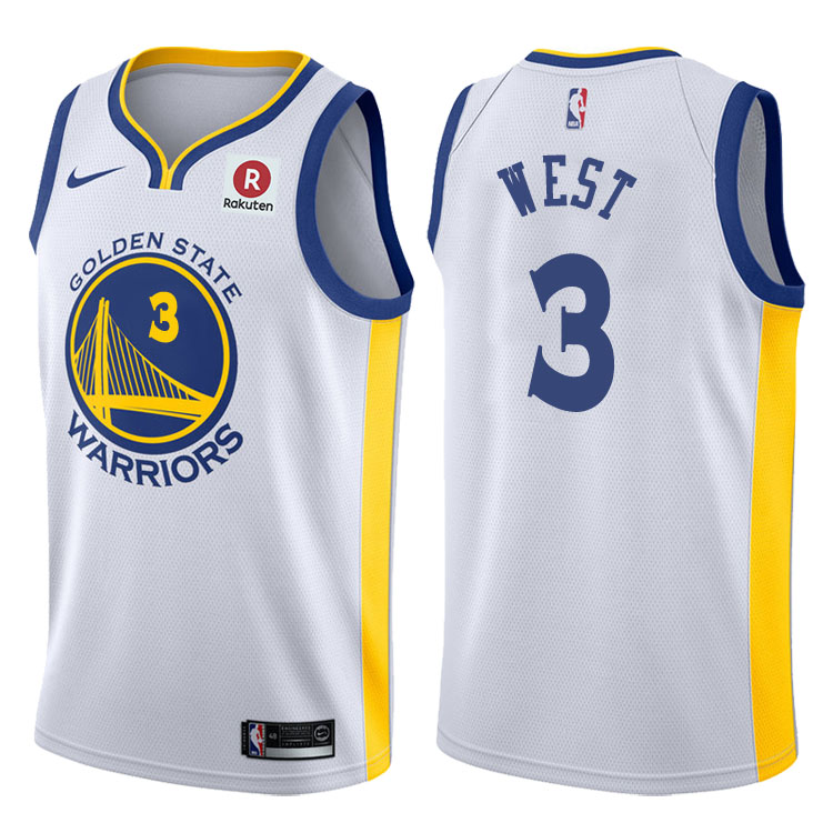 2017-18 Season David West Golden State Warriors #3 Association Rakuten White Jersey
