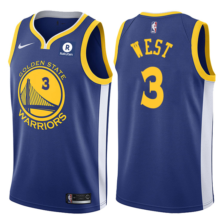 2017-18 Season David West Golden State Warriors #3 Icon Rakuten Royal Jersey