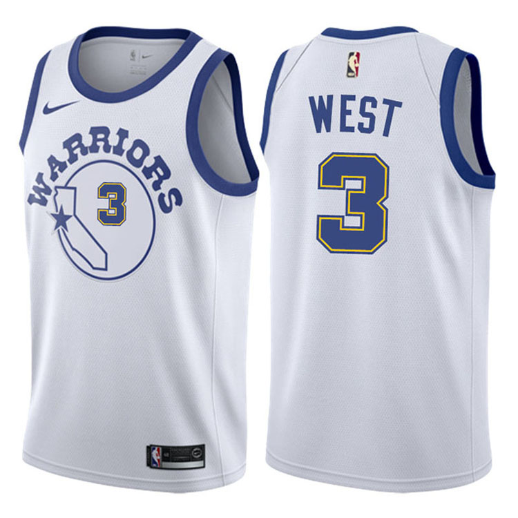 2017-18 David West Golden State Warriors #3 White Hardwood Classic Edition Swingman Jersey