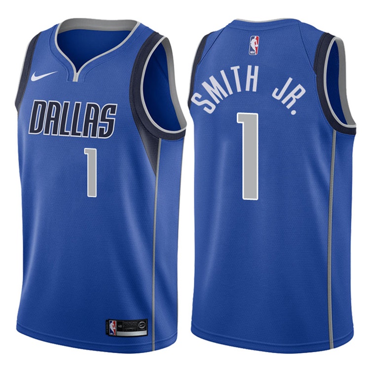 2017-18 Season Dennis Smith Jr. Dallas Mavericks #1 Icon Royal Swingman Jersey