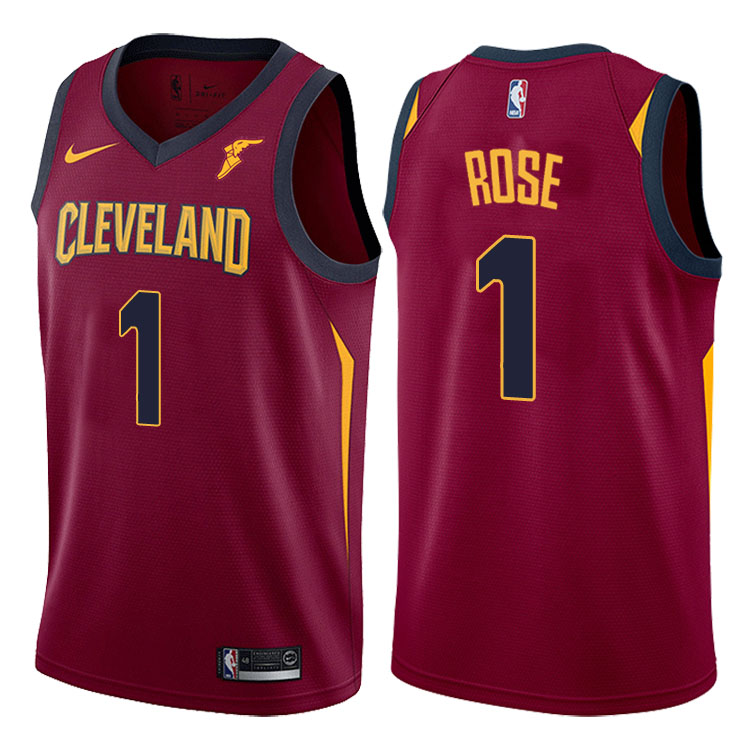 2017-18 Season Derrick Rose Cleveland Cavaliers #1 Icon Wine Jersey