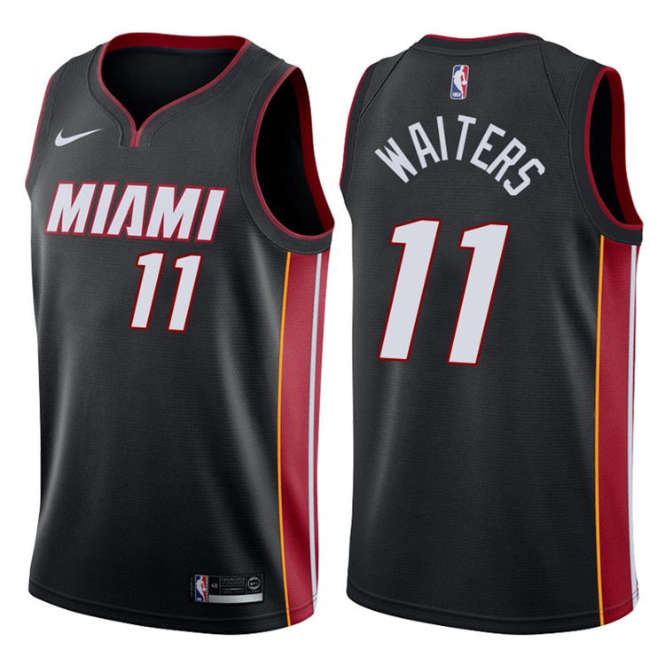 2017-18 Season Dion Waiters Miami Heat #11 Icon Black Swingman Jersey