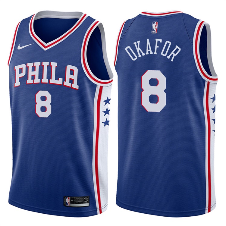 2017-18 Season Jahlil Okafor Philadelphia 76ers #8 Icon Blue Jersey