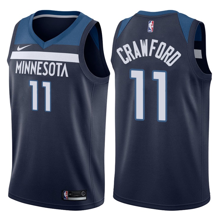 2017-18 Season Jamal Crawford Minnesota Timberwolves #11 Icon Navy Swingman Jersey