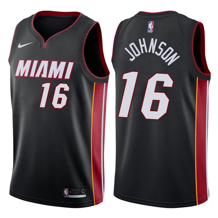 2017-18 Season James Johnson Miami Heat #16 Icon Black Swingman Jersey
