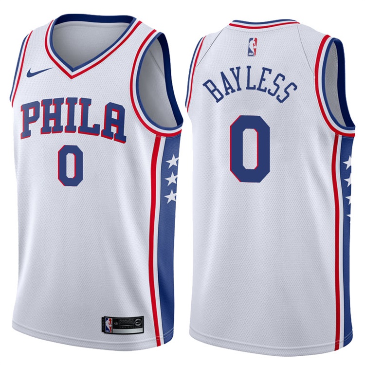 2017-18 Season Jerryd Bayless Philadelphia 76ers #0 Association White Jersey 2017-18 Season Jerryd Bayless Philadelphia 76ers #0 Association White Jersey