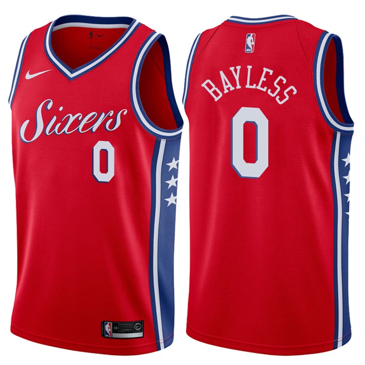 2017-18 Season Jerryd Bayless Philadelphia 76ers #0 Statement Stubhub Red Jersey 2017-18 Season Jerryd Bayless Philadelphia 76ers #0 Statement Stubhub Red Jersey