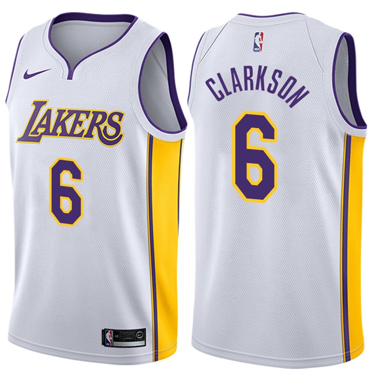 2017-18 Season Jordan Clarkson Los Angeles Lakers #6 Association White Jersey
