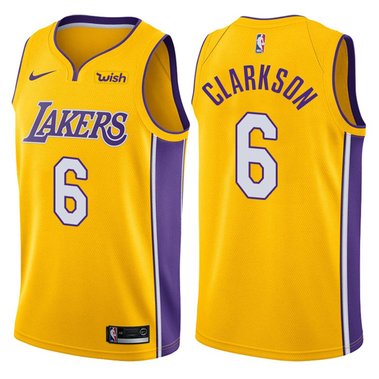 2017-18 Season Jordan Clarkson Los Angeles Lakers #6 Icon Gold Jersey