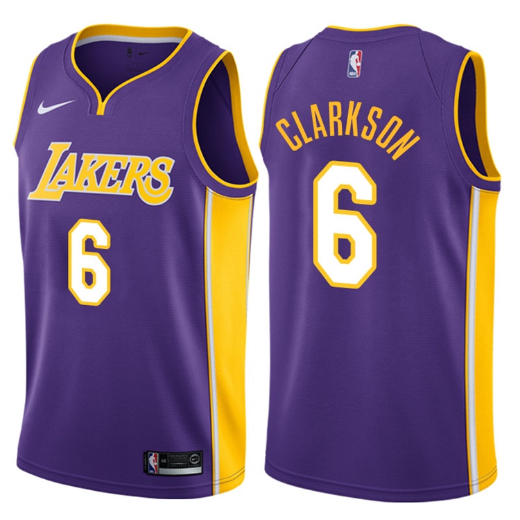 2017-18 Season Jordan Clarkson Los Angeles Lakers #6 Statement Purple Jersey