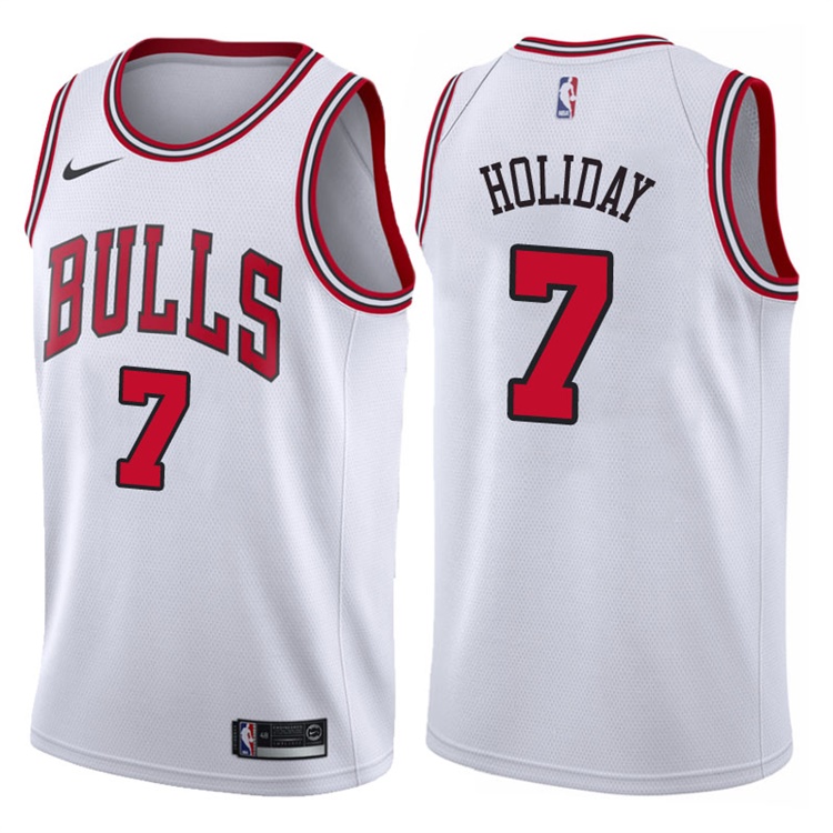 2017-18 Season Justin Holiday Chicago Bulls #7 Association White Jersey 2017-18 Season Justin Holiday Chicago Bulls #7 Association White Jersey