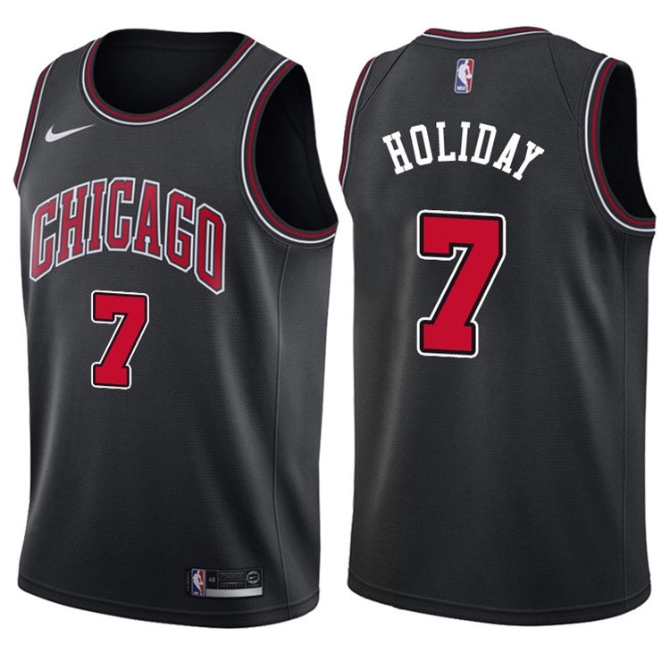 2017-18 Season Justin Holiday Chicago Bulls #7 Statement Black Jersey