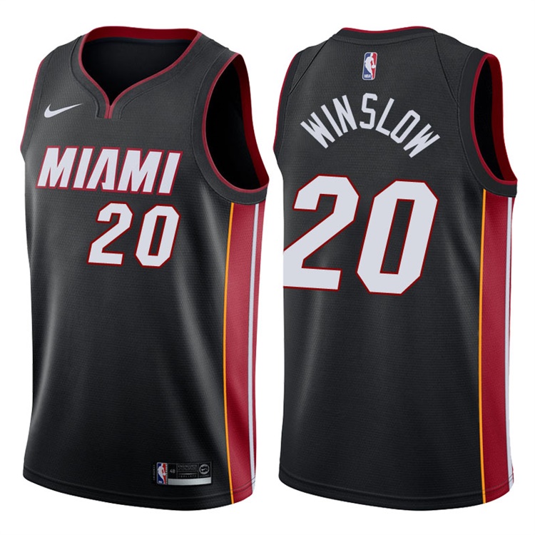 2017-18 Season Justise Winslow Miami Heat #20 Icon Black Swingman Jersey