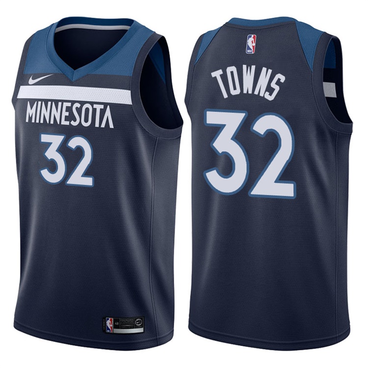 2017-18 Season Karl-Anthony Towns Minnesota Timberwolves #32 Icon Navy Swingman Jersey