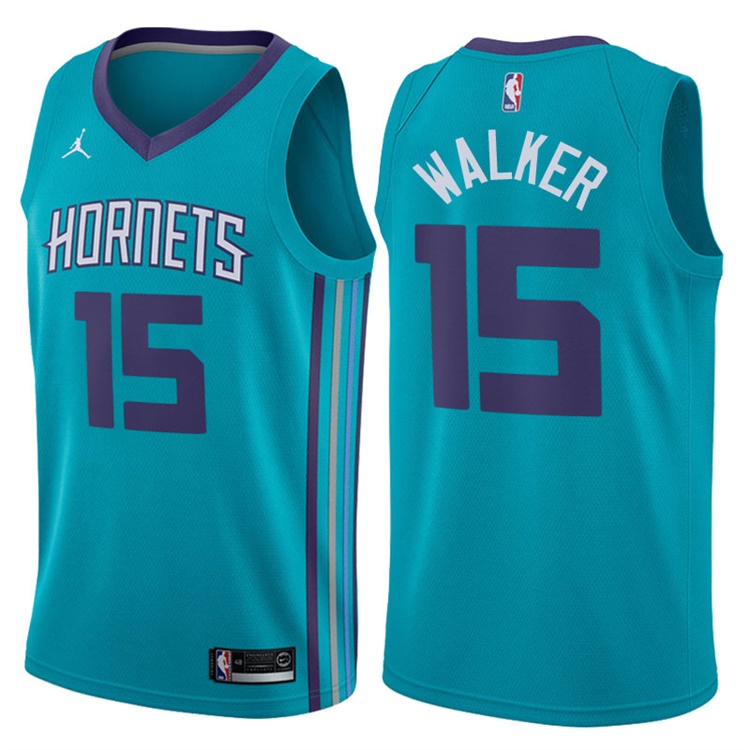 2017-18 Season Kemba Walker Charlotte Hornets #15 Icon Teal Swingman Jersey