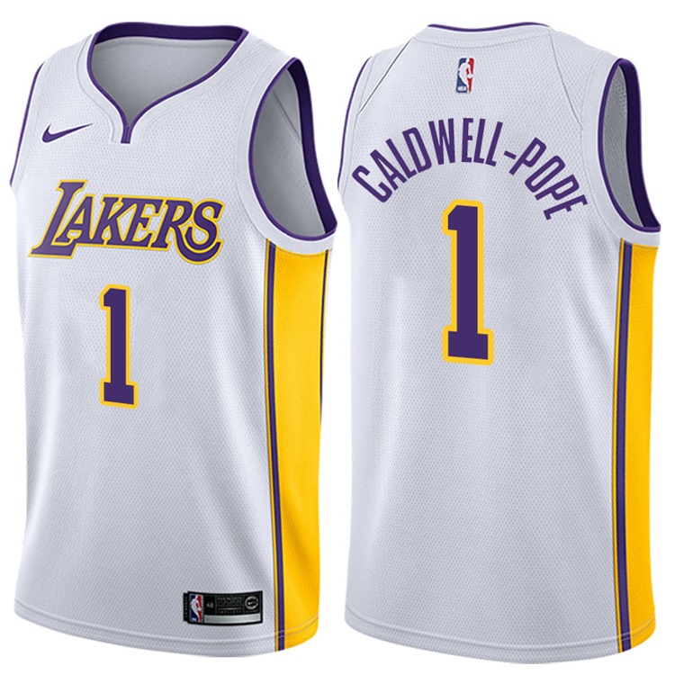 2017-18 Season Kentavious Caldwell-Pope Los Angeles Lakers #1 Association White Jersey 2017-18 Season Kentavious Caldwell-Pope Los Angeles Lakers #1 Association White Jersey