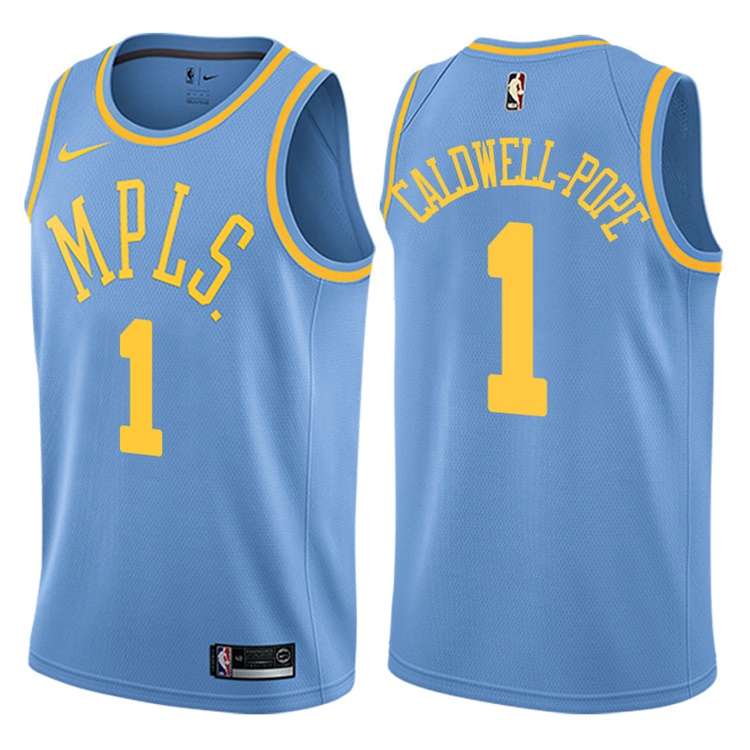 2017-18 Kentavious Caldwell-Pope Los Angeles Lakers #1 Blue Hardwood Classic Edition Swingman Jersey