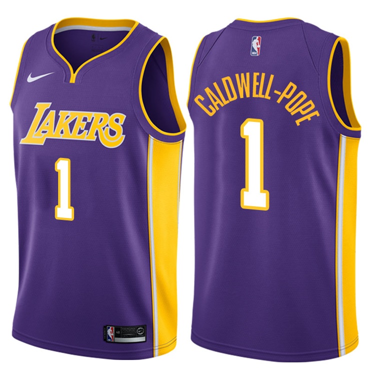 2017-18 Season Kentavious Caldwell-Pope Los Angeles Lakers #1 Statement Purple Jersey 2017-18 Season Kentavious Caldwell-Pope Los Angeles Lakers #1 Statement Purple Jersey