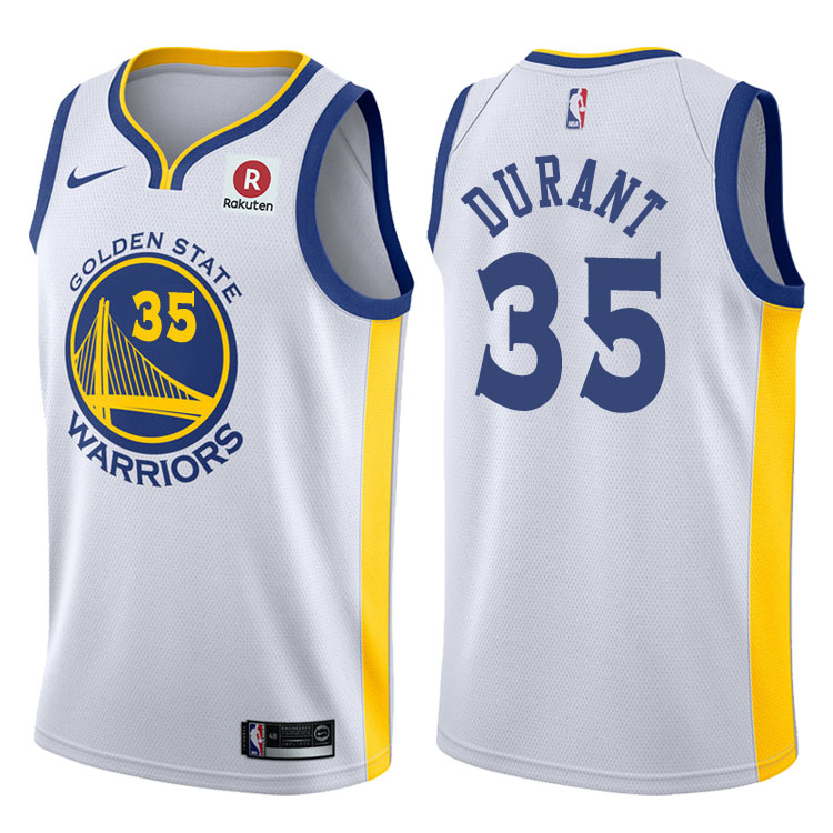 2017-18 Season Kevin Durant Golden State Warriors #35 Association Rakuten White Jersey 2017-18 Season Kevin Durant Golden State Warriors #35 Association Rakuten White Jersey