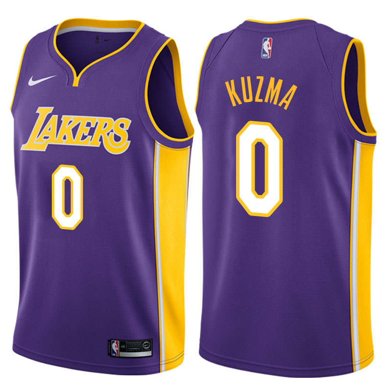 2017-18 Season Kyle Kuzma Los Angeles Lakers #0 Statement Purple Jersey