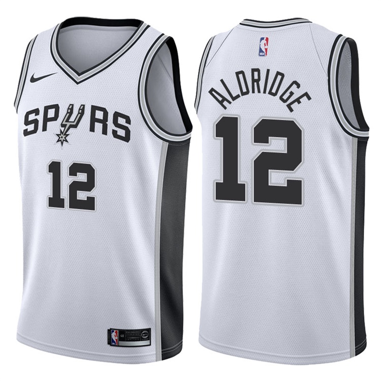 2017-18 Season LaMarcus Aldridge San Antonio Spurs #12 Association White Jersey 2017-18 Season LaMarcus Aldridge San Antonio Spurs #12 Association White Jersey