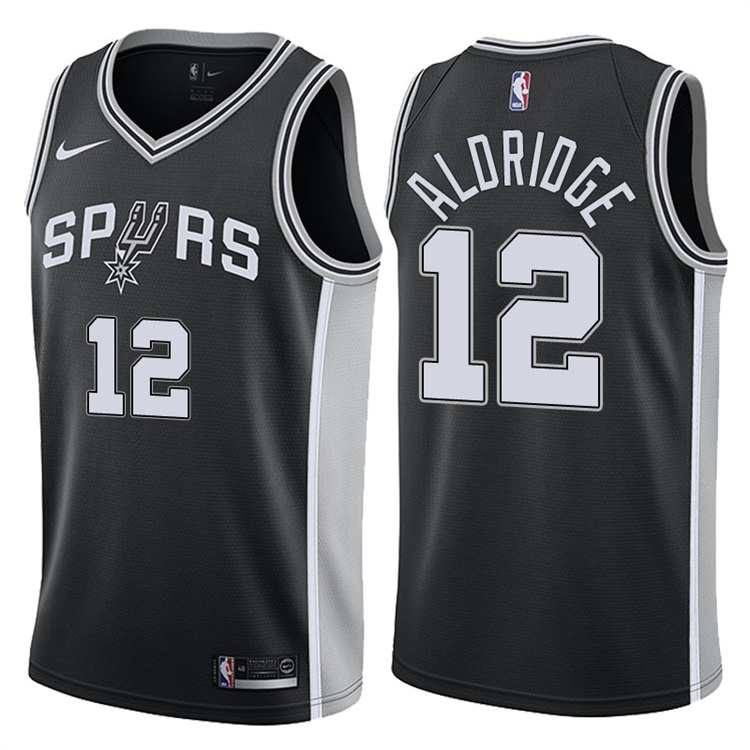 2017-18 Season LaMarcus Aldridge San Antonio Spurs #12 Icon Black Jersey